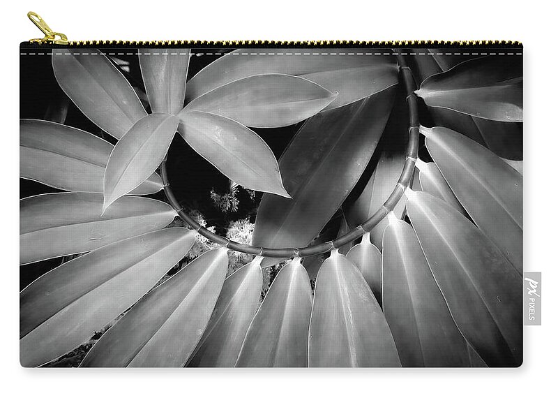 Black & White Zip Pouch featuring the photograph Spiraling Alignment by Vicky Edgerly
