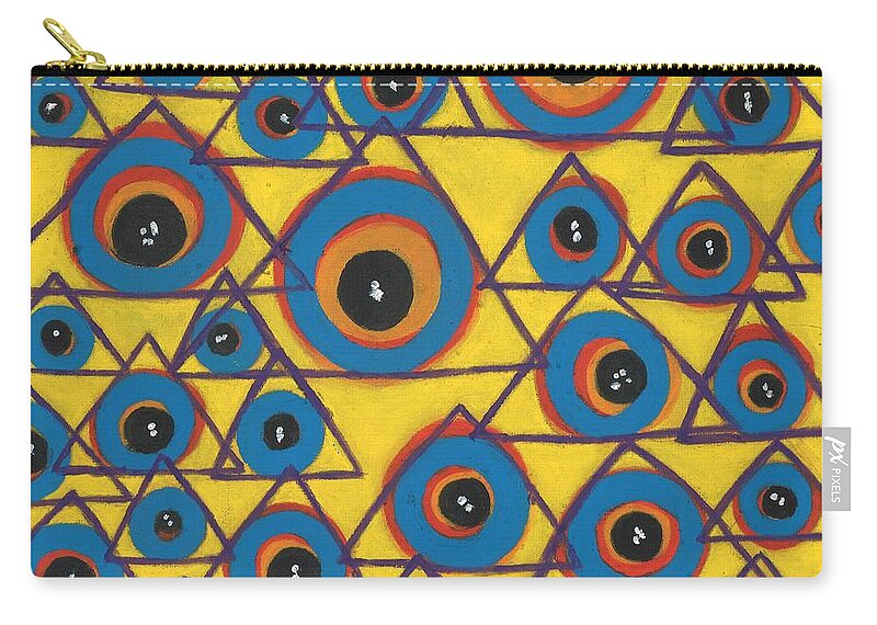 Yellow Zip Pouch featuring the painting Spirit Guides by Esoteric Gardens KN