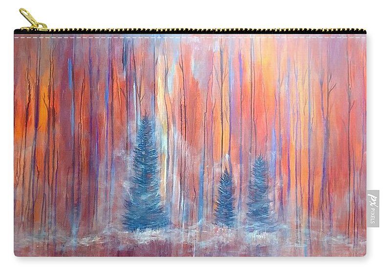 Acrylic Painting Carry-all Pouch featuring the painting Spirits at Dusk by Soraya Silvestri