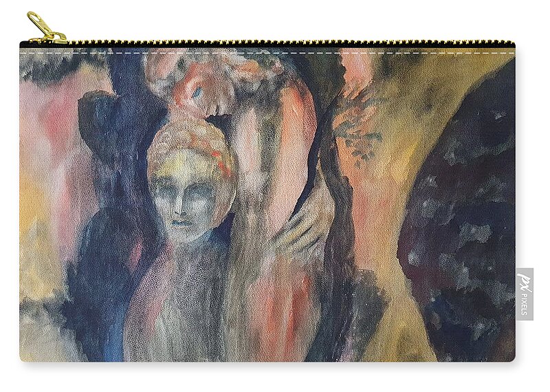 Sculpture Zip Pouch featuring the painting Spirits of the Trees by Enrico Garff