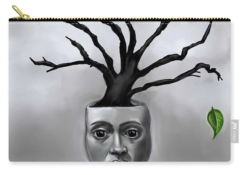 Abstract Zip Pouch featuring the digital art Spiritual Emptiness by Carmen Cordova