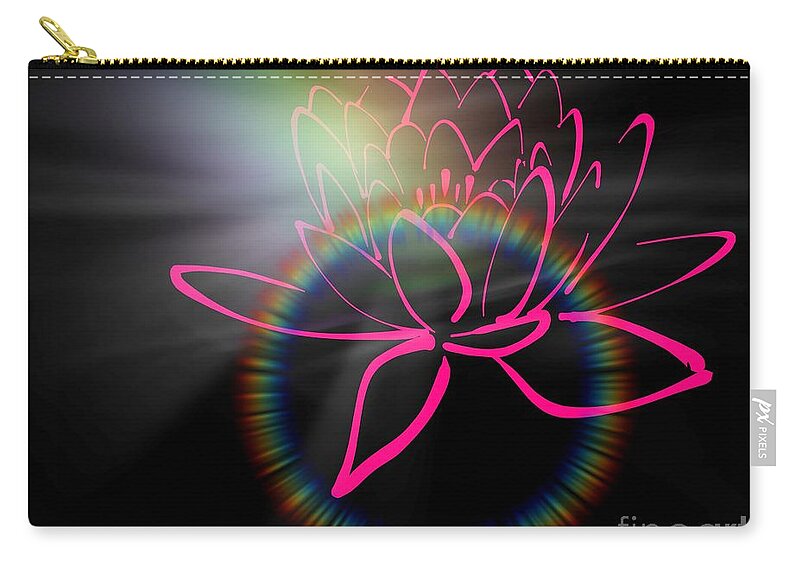 Lotus Zip Pouch featuring the digital art Splash by Denise F Fulmer