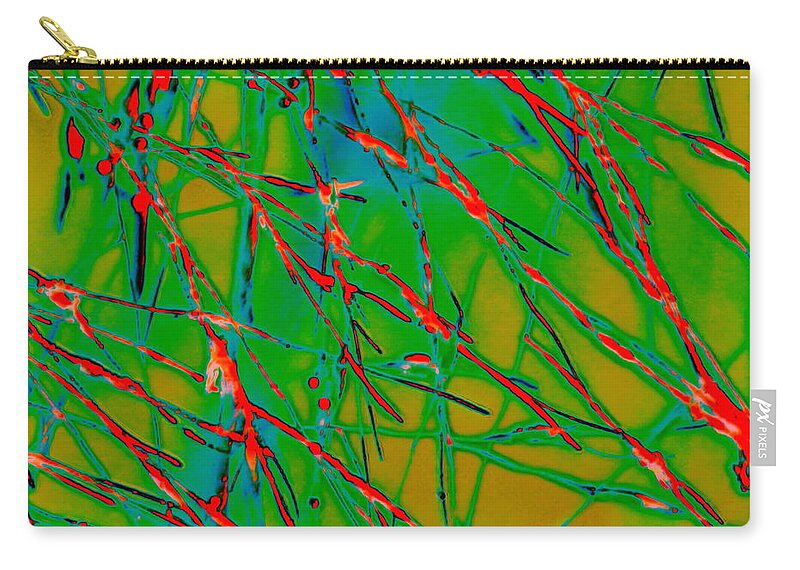 Grass Zip Pouch featuring the digital art Splatter Pattern by Larry Beat