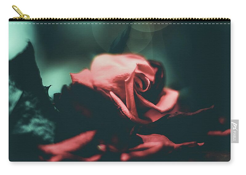Rose Zip Pouch featuring the photograph Spotlight Rose by Anamar Pictures