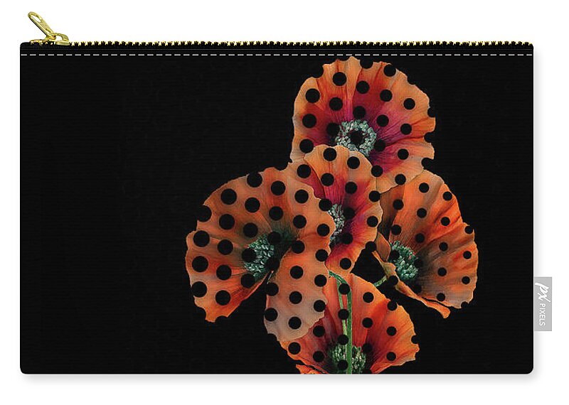 Anemone Zip Pouch featuring the digital art Spotted poppy by Mehran Akhzari