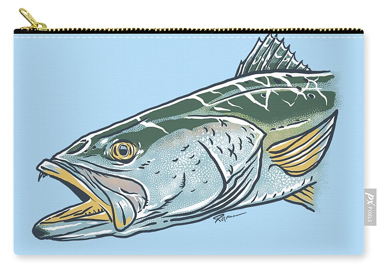 Spotted Seatrout Carry-all Pouch featuring the digital art Spotted Seatrout by Kevin Putman