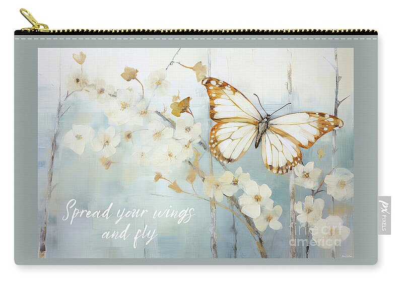 Butterfly Zip Pouch featuring the painting Spread Your Wings And Fly by Tina LeCour