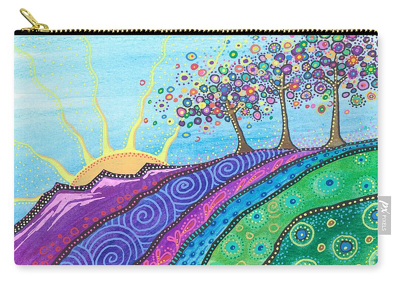 Mountain Landscape Painting Carry-all Pouch featuring the painting Spreading Joy by Tanielle Childers