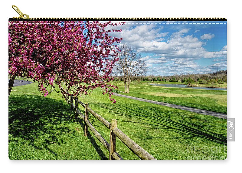 Golf Course Zip Pouch featuring the photograph Spring At Rivercut by Jennifer White