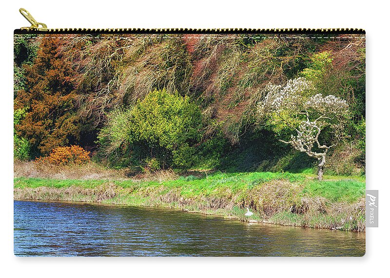 Ireland Zip Pouch featuring the photograph Spring by the River Suir in Ireland by Artur Bogacki