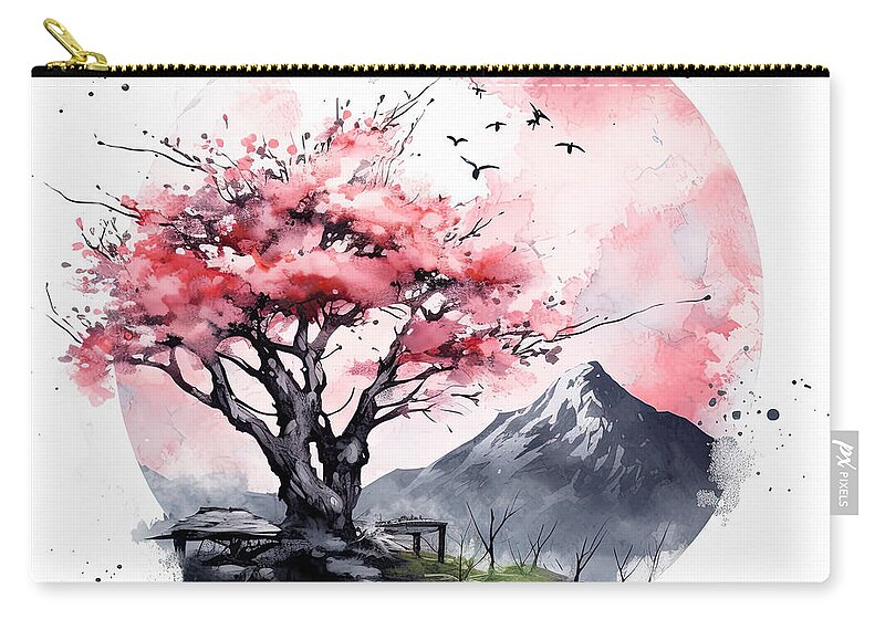 Four Seasons Zip Pouch featuring the digital art Spring Colors - Four Seasons Wall Art by Lourry Legarde