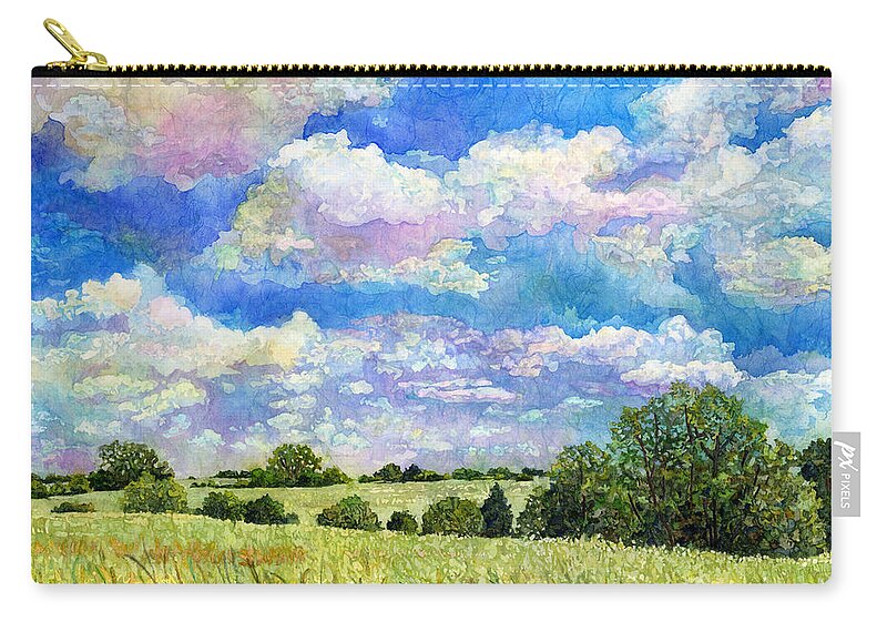 Clouds Zip Pouch featuring the painting Spring Day by Hailey E Herrera