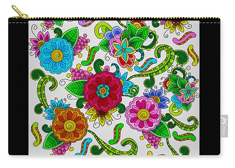 Flowers Zip Pouch featuring the digital art Spring Flowers by G Lamar Yancy