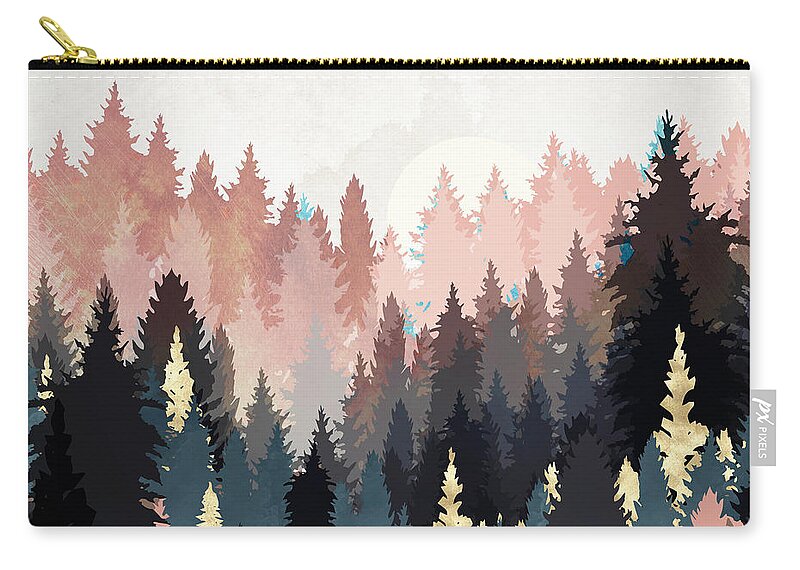 Digital Zip Pouch featuring the digital art Spring Forest Light by Spacefrog Designs