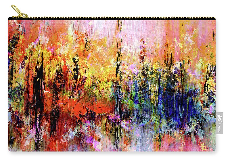 Spring Zip Pouch featuring the digital art Spring Forth Into Pandemonium by Neece Campione