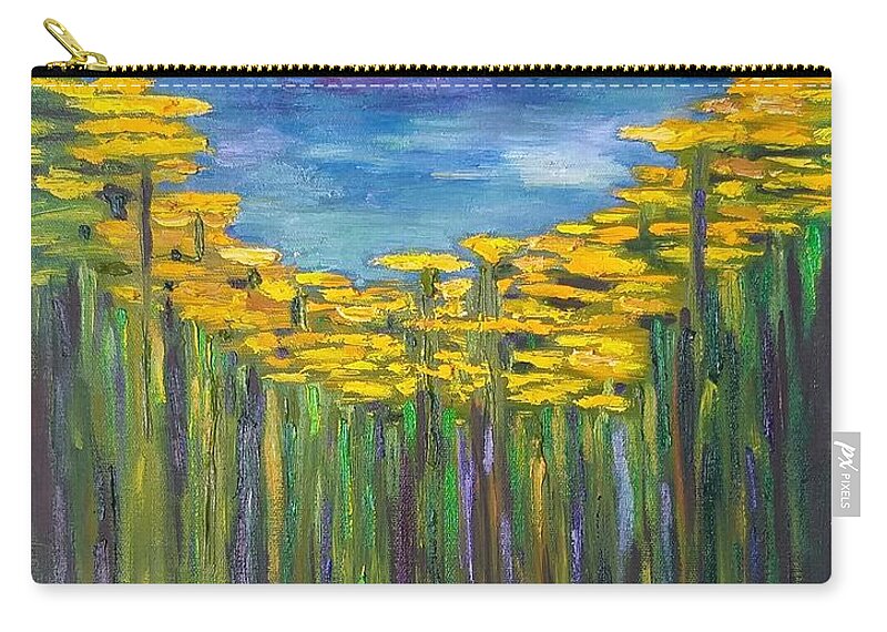 Spring Zip Pouch featuring the painting Spring impression by Geeta Yerra