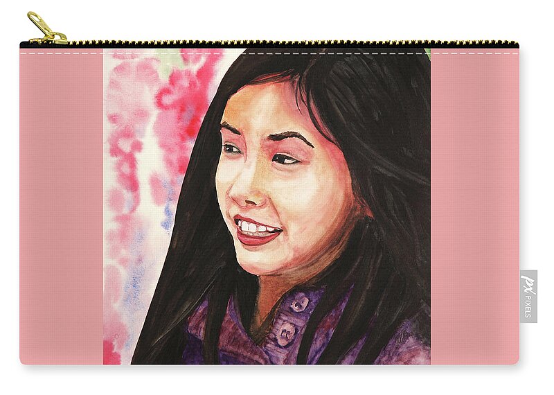 Girl Zip Pouch featuring the painting Spring Is Coming by Masha Batkova