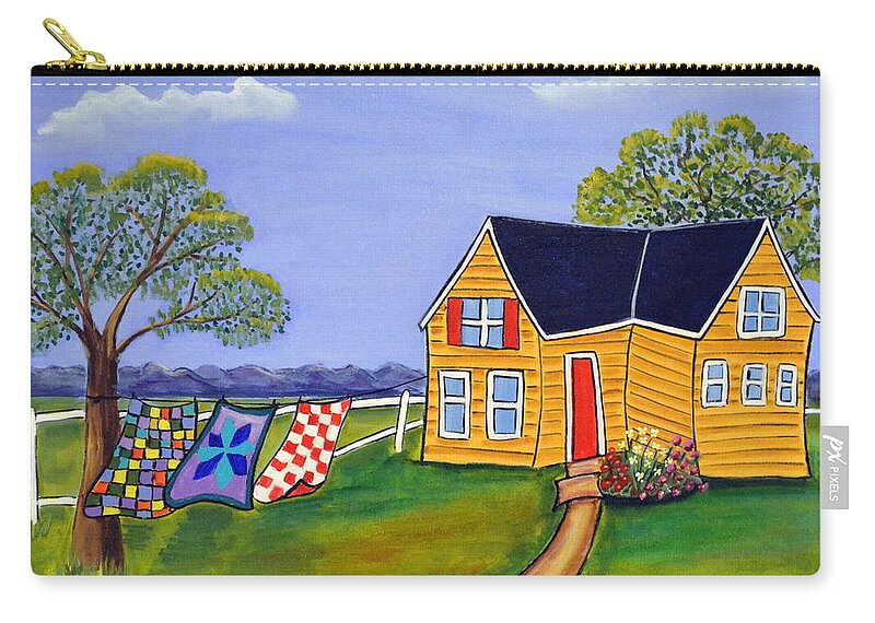 Abstracted Zip Pouch featuring the painting Spring Cleaning by Heather Lovat-Fraser