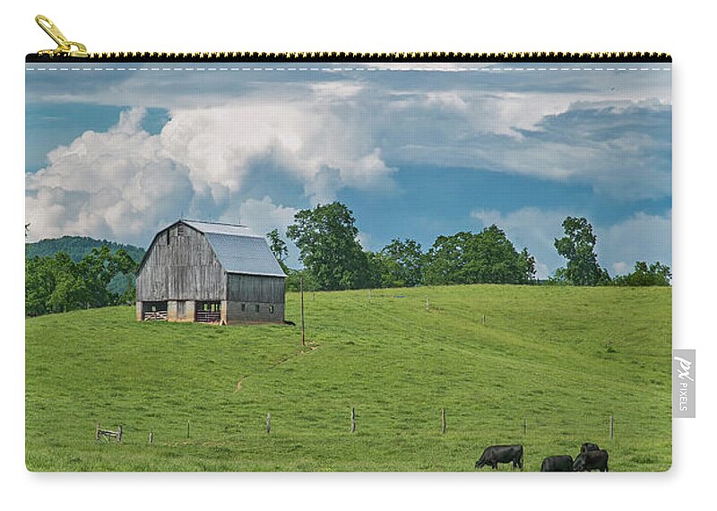 Cows Zip Pouch featuring the photograph Spring Pasture by Jurgen Lorenzen