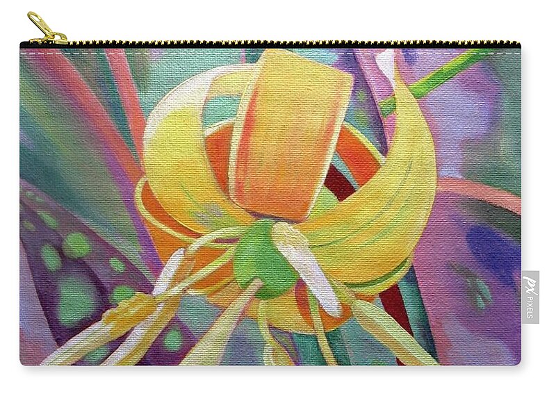 Trout Lily Zip Pouch featuring the painting Spring Trout Lily by Shirley Galbrecht