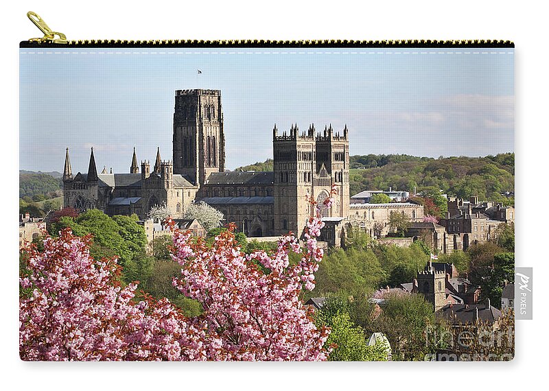 Great Britain Zip Pouch featuring the photograph Spring view of Durham Cathedral by Bryan Attewell