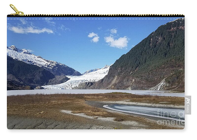 #juneau Zip Pouch featuring the photograph Springtime at the Mendenhall by Charles Vice