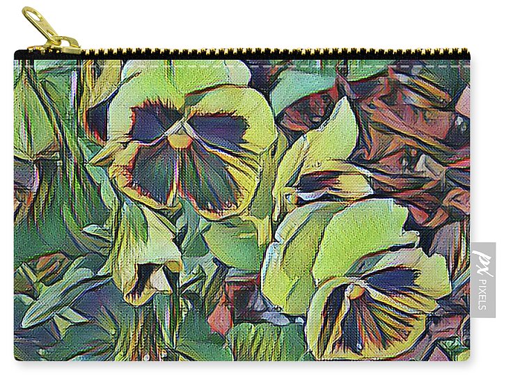Flowers Zip Pouch featuring the mixed media Springtime Flowers by Christopher Reed