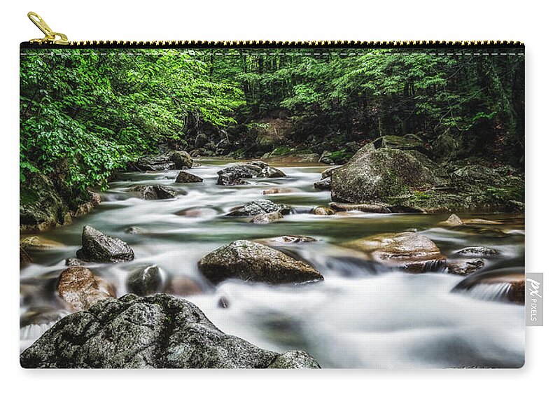 Basin Trail Nh Zip Pouch featuring the photograph Springtime,Basin Trail NH by Michael Hubley