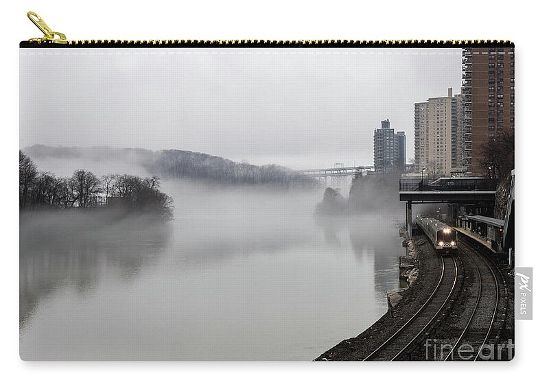 Inwood Carry-all Pouch featuring the photograph Spuyten Duyvil with Fog by Cole Thompson