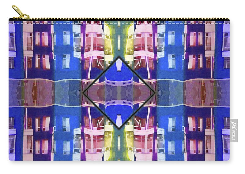 Abstract Zip Pouch featuring the photograph Square In The Middle 3 by Randall Weidner