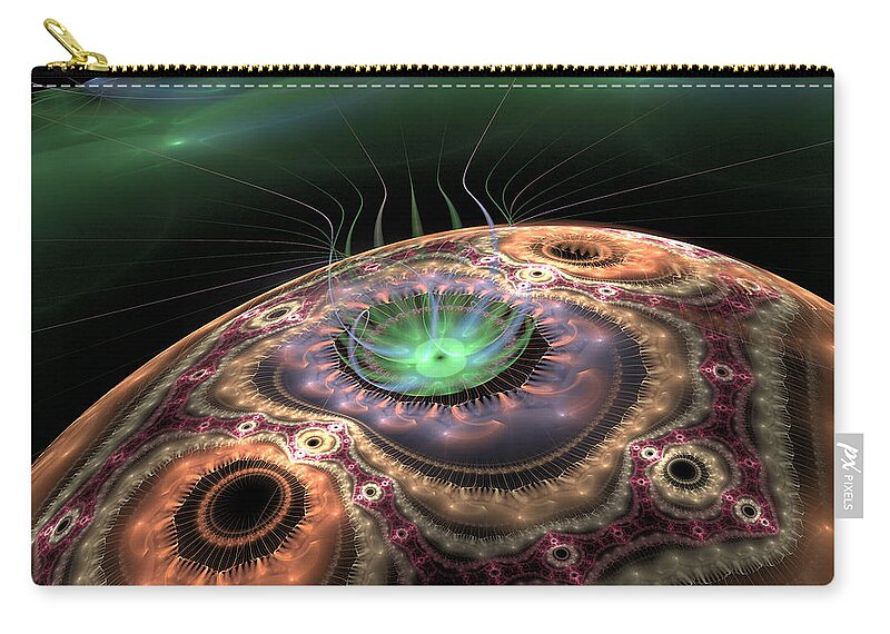 Planet Zip Pouch featuring the digital art Squid Planet III by Ronda Broatch