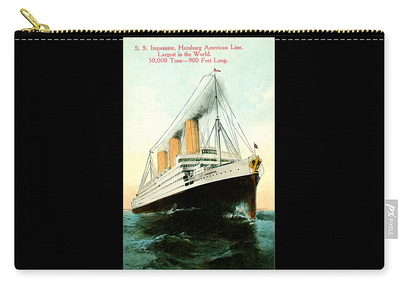 S/s Imperator Carry-all Pouch featuring the painting SS Imperator Hamburg America Line	 by Unknown