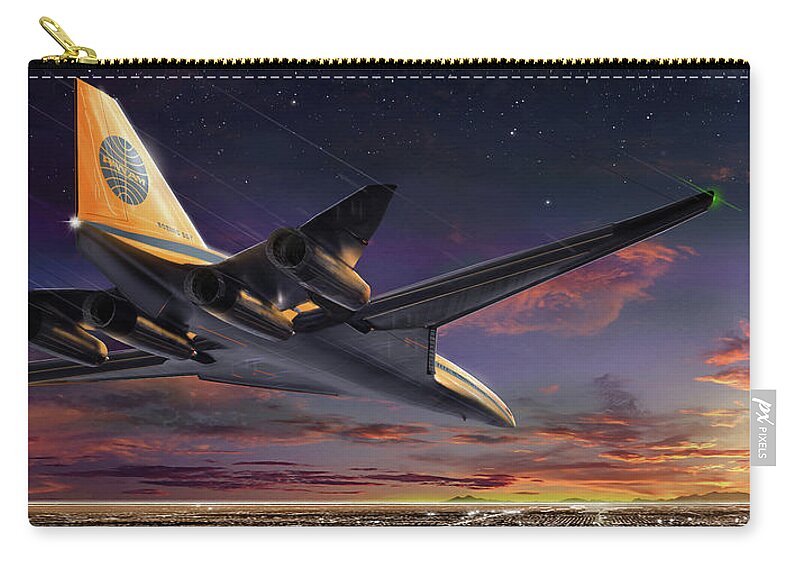 Aerospace Zip Pouch featuring the digital art SST approach nose and wheels coming down by James Vaughan