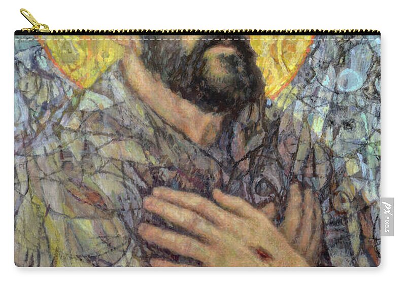 Saint Zip Pouch featuring the painting St. Francis of Assisi by Cameron Smith