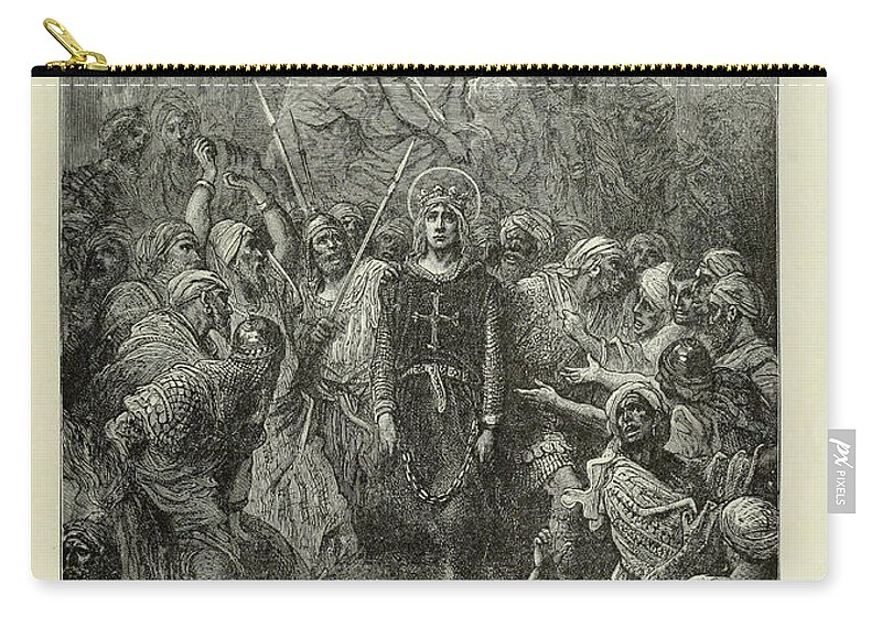 St. Louis Zip Pouch featuring the drawing St. Louis a prisoner in Egypt by Gustave Dore v1 by Historic illustrations