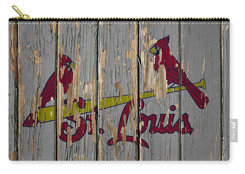 St. Louis Cardinals Vintage Logo on Old Wall Zip Pouch by Design