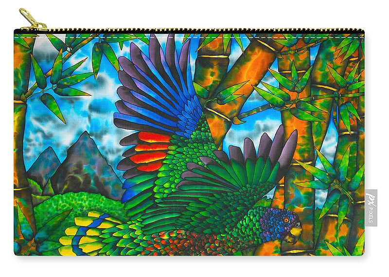 Jst. Lucia Parrot Carry-all Pouch featuring the painting St. Lucia Parrot by Daniel Jean-Baptiste