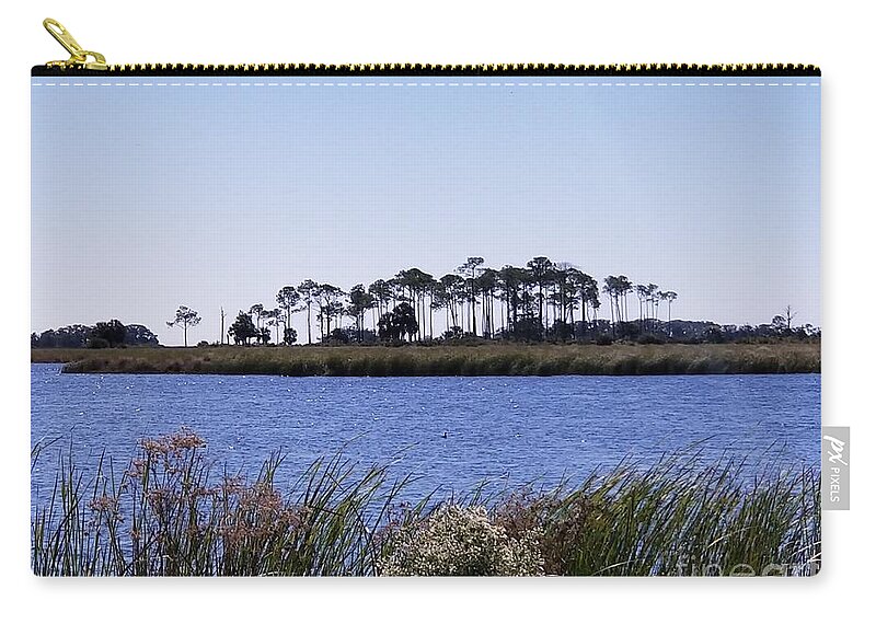 Landscape Zip Pouch featuring the photograph St. Marks Lighthouse Bay by Joe Roache
