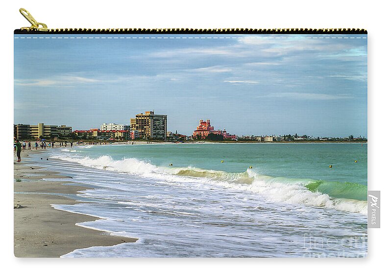 St Pete Beach Zip Pouch featuring the photograph St. Pete Beach Coastline by Jennifer White