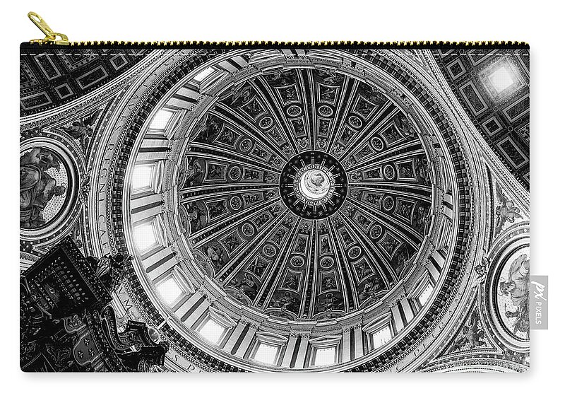St. Peter's Basilica Zip Pouch featuring the photograph St Peters Basilica Dome Interior by Doug Sturgess