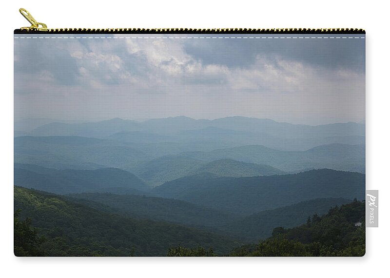 Blue Ridge Mountains Zip Pouch featuring the photograph Stacked Mountains on the Blue Ridge Parkway by Joni Eskridge