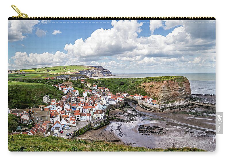 Uk Zip Pouch featuring the photograph Staithes Yorkshire by Shirley Mitchell