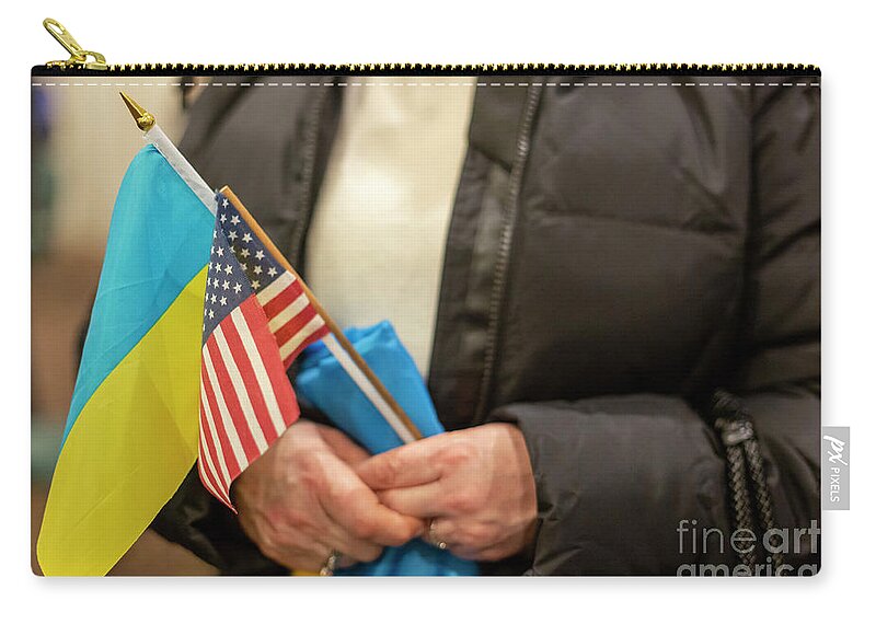 Stand With Ukraine Zip Pouch featuring the photograph Stand with Ukraine by Jim West