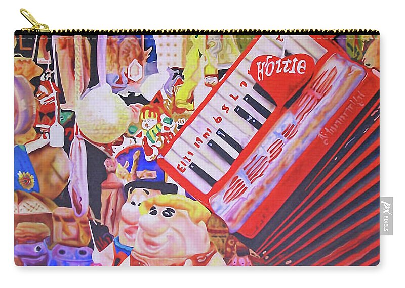 Fred Zip Pouch featuring the painting Standing Room Only by Thom MADro