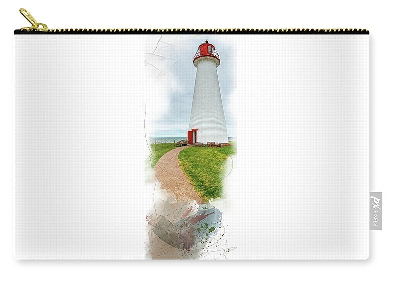 Lighthouse Zip Pouch featuring the mixed media Standing Tall by Moira Law