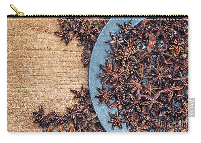 Star Anise Zip Pouch featuring the photograph Star Anise Spice by Tim Gainey
