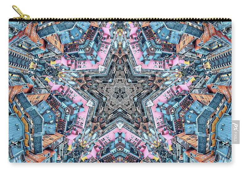 Star Zip Pouch featuring the digital art Star City by Phil Perkins