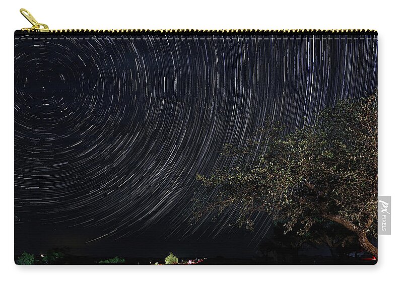 Astrophotography Zip Pouch featuring the digital art Star Trails June 2022 by Brad Barton