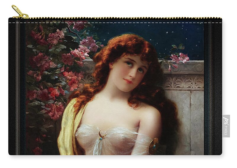 Starlight Zip Pouch featuring the painting Starlight by Emile Vernon Classical Fine Art Old Masters Reproduction by Rolando Burbon