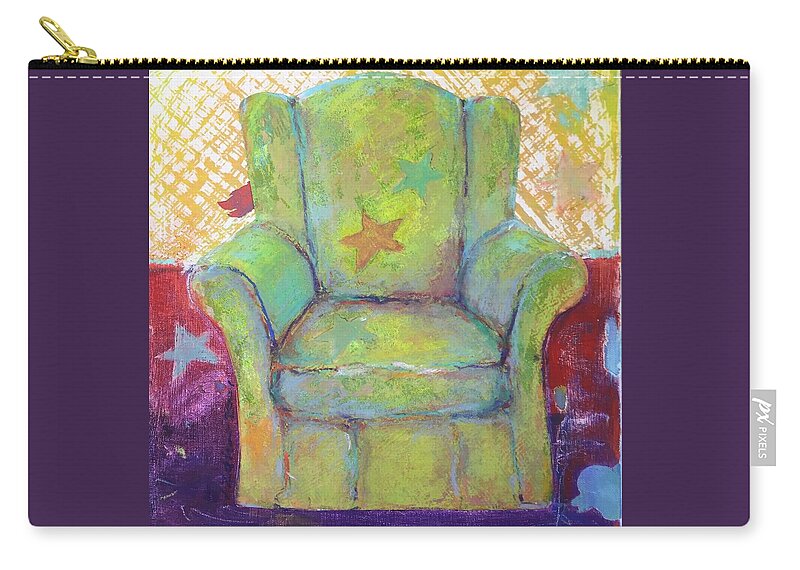 Chair Art Zip Pouch featuring the photograph Starry Chair by Lynda Zahn